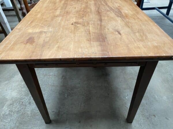 Antique French Cherrywood Refectory Dining Table, c 1860 - Image 21