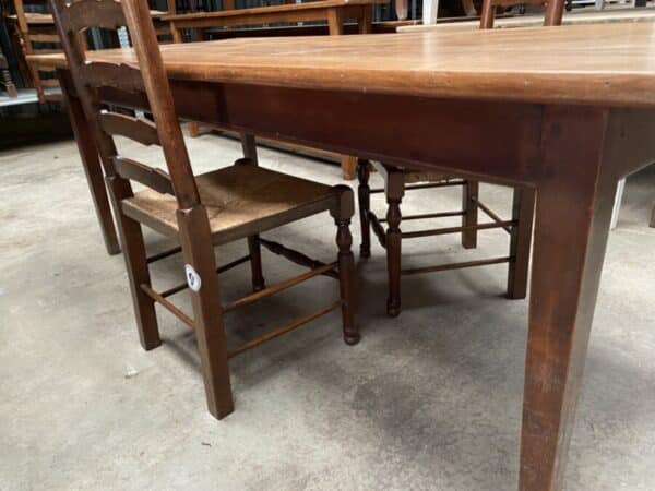 Antique French Cherrywood Refectory Dining Table, c 1860 - Image 5