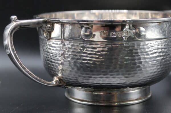 Chester Silver Arts And Crafts Boxed Bowl & Spoon - Image 7