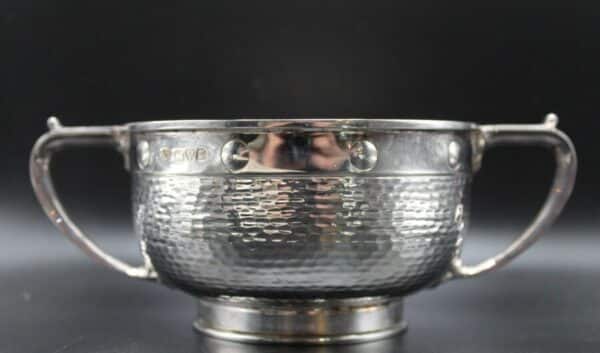 Chester Silver Arts And Crafts Boxed Bowl & Spoon - Image 6