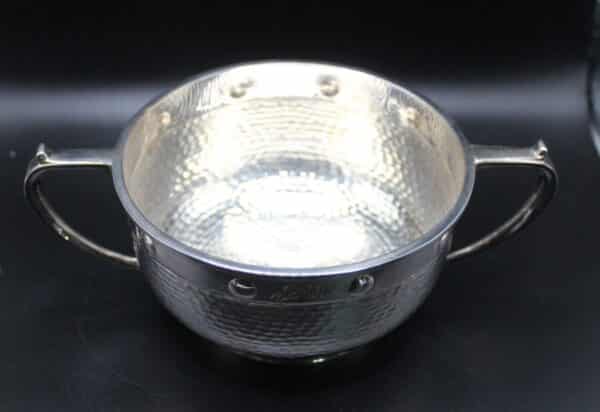Chester Silver Arts And Crafts Boxed Bowl & Spoon - Image 4