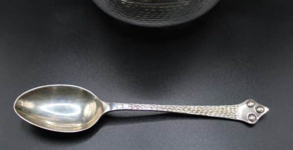 Chester Silver Arts And Crafts Boxed Bowl & Spoon - Image 3