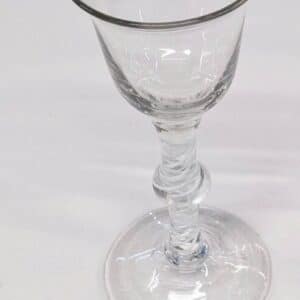 18th Century Wine Glass Double Helix Antique Glassware