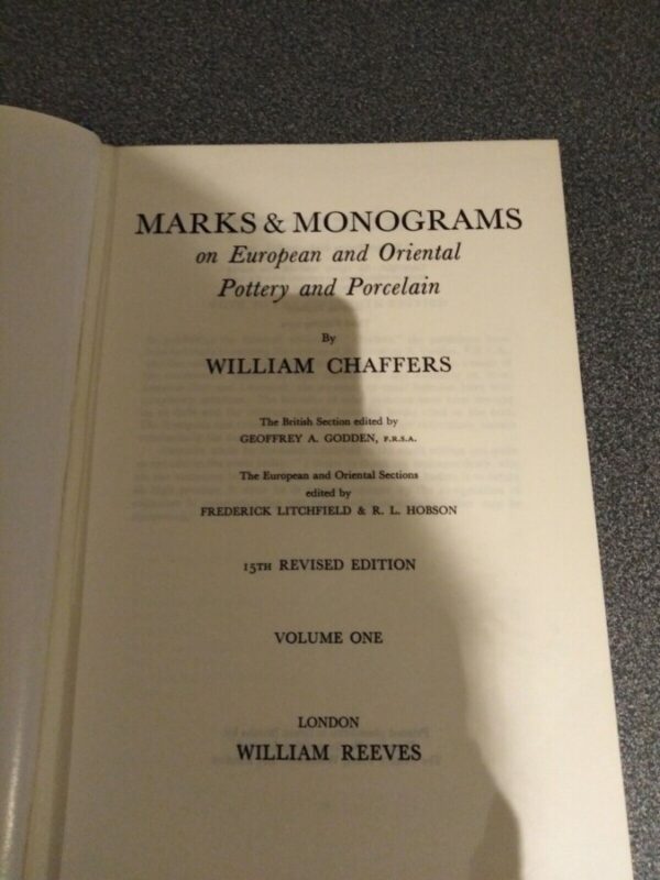 Marks & Monograms on Pottery & Porcelain Vol 1&2 – William Chaffers Antiques Book Miscellaneous 5