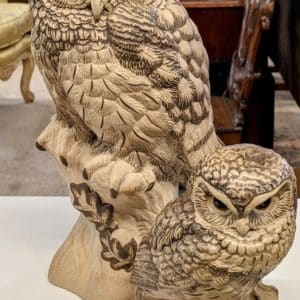 Pair of Owls B. Linley Adams birds Antique Sculptures