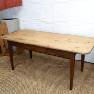 Antique French Pine & Oak Farmhouse Work Refectory Dining Table, c 1810 Antique Miscellaneous