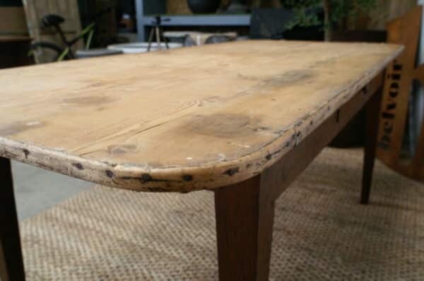 Antique French Pine & Oak Farmhouse Work Refectory Dining Table, c 1810 Antique Miscellaneous 4