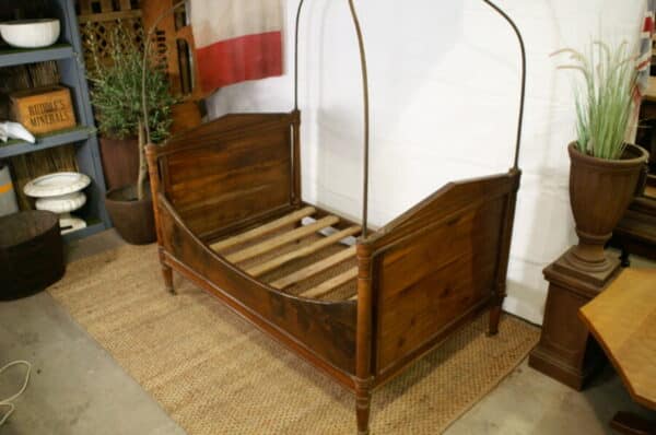 Antique Ciel de Lit Walnut Bed, c 1790 - Image 9