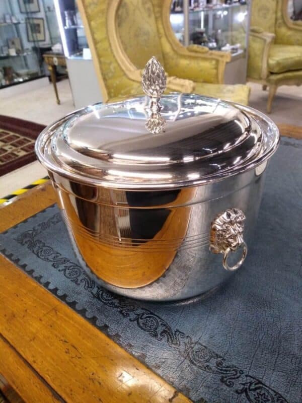 Silver Plated Ice Bucket Marked P U Vogel
