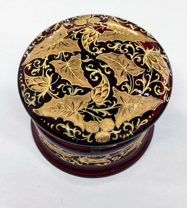 Ruby Red Gilt Jar