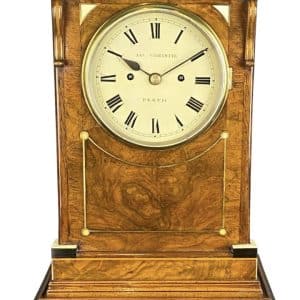 A Stunning Burr Walnut Scottish Bracket Clock With Bracket Circa 1830 bracket clock Antique Clocks