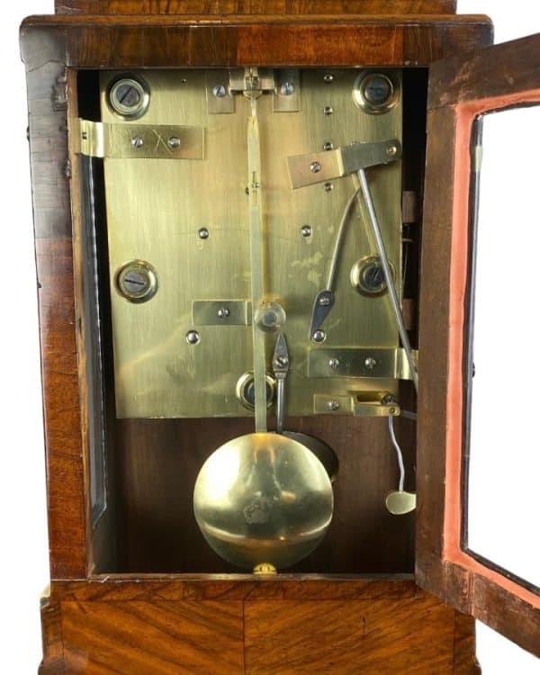A Stunning Burr Walnut Scottish Bracket Clock With Bracket Circa 1830 bracket clock Antique Clocks 5