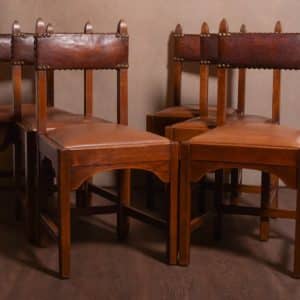Set of 6 Arts and Crafts Oak Chairs Antique Chairs