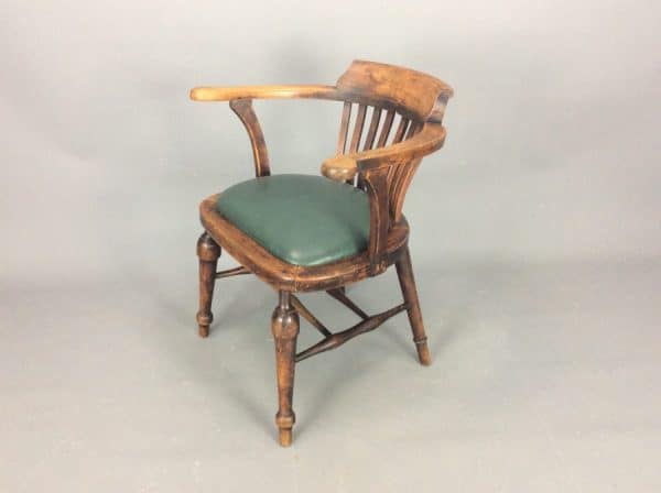 Air Ministry Captains Desk Chair c1930’s Air Ministry Antique Chairs 5