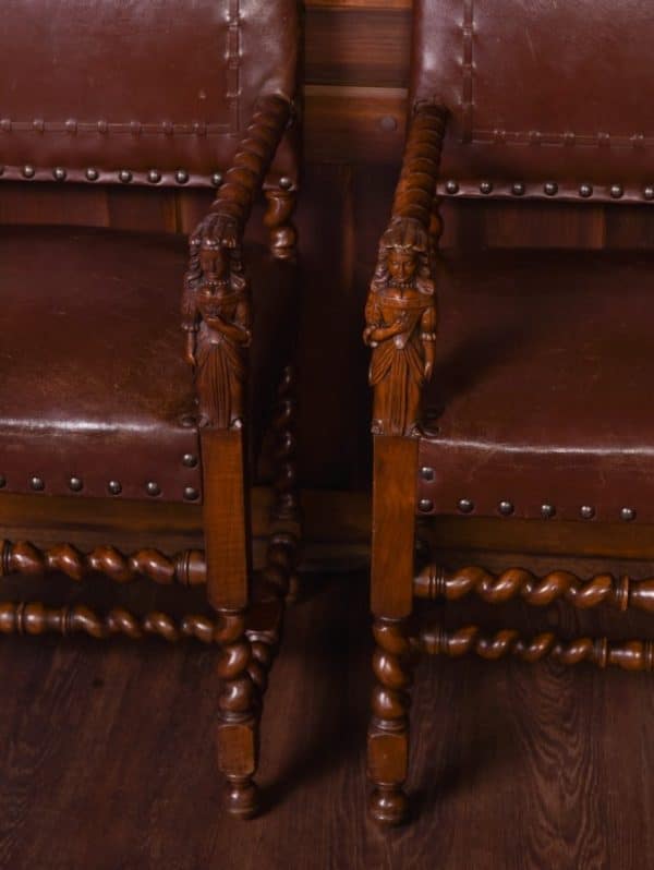 Edwardian Pair of Walnut Armchairs SAI1794 Antique Chairs 5