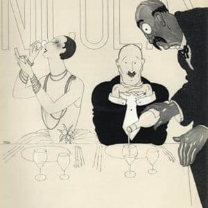 ORIGINAL FRENCH RARE 1930 LITHOGRAPH by PAUL IRIBE for NICOLAS WINE – UN PETIT PEU DE BLANC lithograph Antique Art