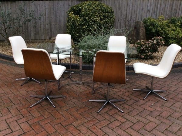 Merrow Associates Mid Century Chrome & Glass Dining Table designed by Richard Young c1970's - Image 9