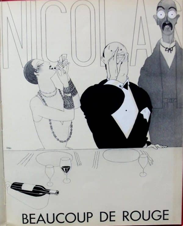 PAUL IRIBE ORIGINAL 1930 FRENCH LITHOGRAPH for NICOLAS WINE ‘ BEAUCOUP DE ROUGE’ lithograph Antique Art 3