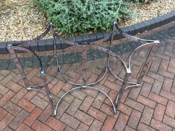 Merrow Associates Mid Century Chrome & Glass Dining Table designed by Richard Young c1970's - Image 4