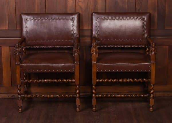 Edwardian Pair of Walnut Armchairs SAI1794 Antique Chairs 19