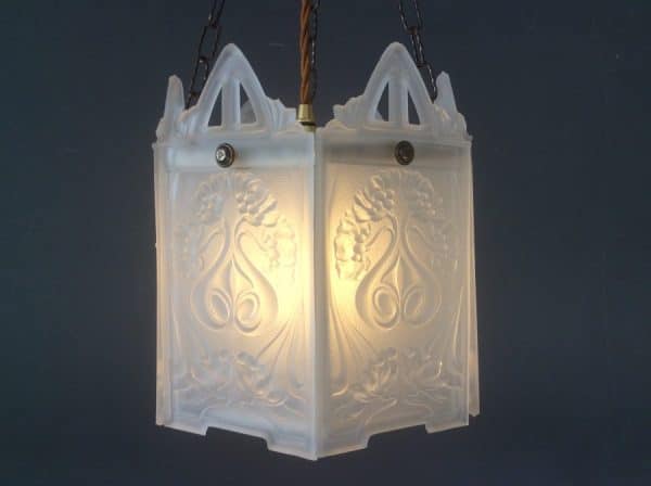 Art Nouveau Glass Lantern c1895