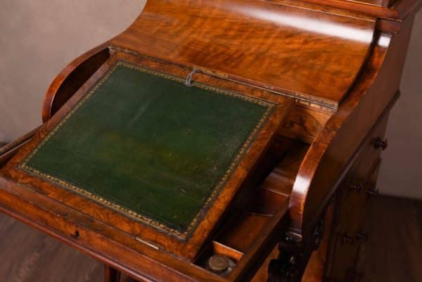 VICTORIAN WALNUT PIANO TOP POP- UP DAVENPORT SAI1537 - Image 14