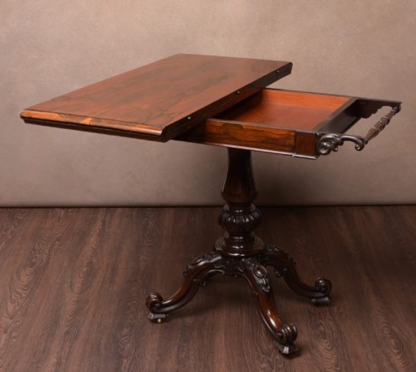 Victorian Rosewood Fold Over Card Table SAI1598 - Image 9