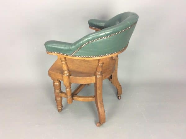 Late Victorian Desk Chair c1890 - Image 7