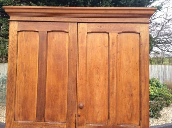 Large Victorian Solid Oak School Cupboard housekeeper's cupboard Antique Cabinets 4