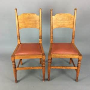 Pair of William Birch Side Chairs c1900 Hall chairs Antique Chairs