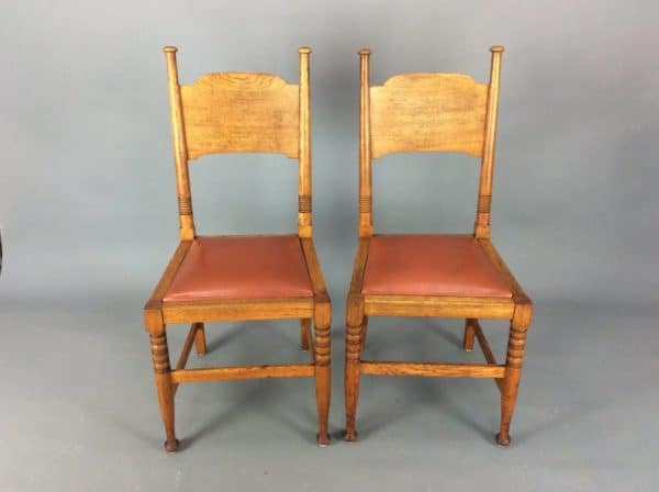 Pair of William Birch Side Chairs c1900 Hall chairs Antique Chairs 3