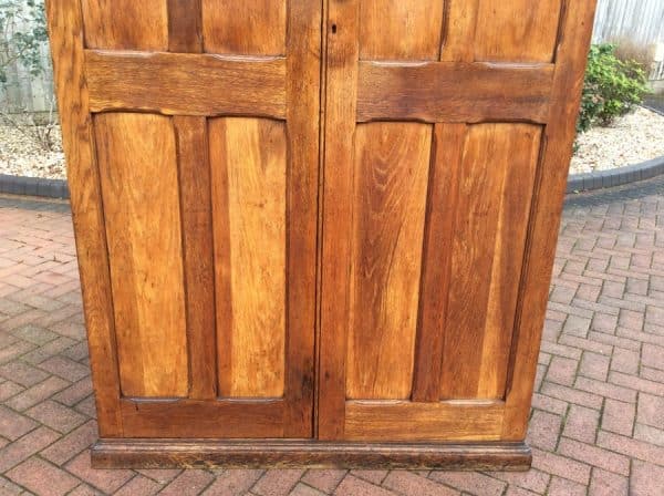 Large Victorian Solid Oak School Cupboard housekeeper's cupboard Antique Cabinets 10