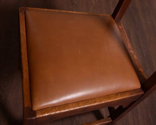 Set of 6 Arts and Crafts Oak Chairs - Image 11