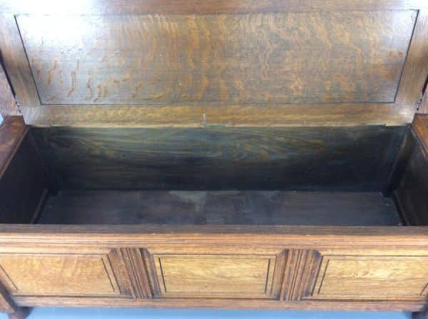 Shapland & Petter Arts & Crafts Oak Box Settle c1900 hall bench Antique Benches 8