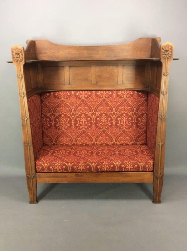 Rare George Montague Ellwood Oak Settle c1900