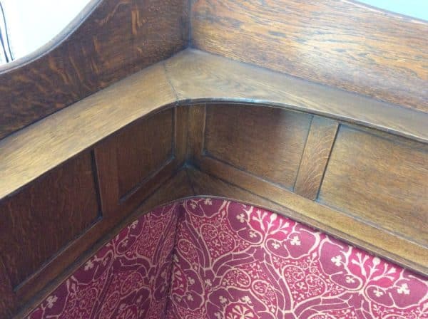 Rare George Montague Ellwood Oak Settle c1900 - Image 12