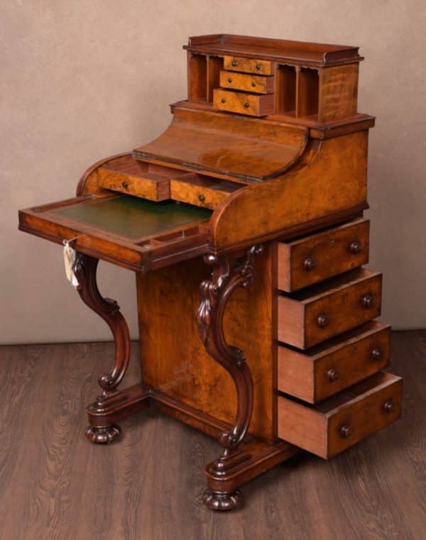 VICTORIAN WALNUT PIANO TOP POP- UP DAVENPORT SAI1537 - Image 9