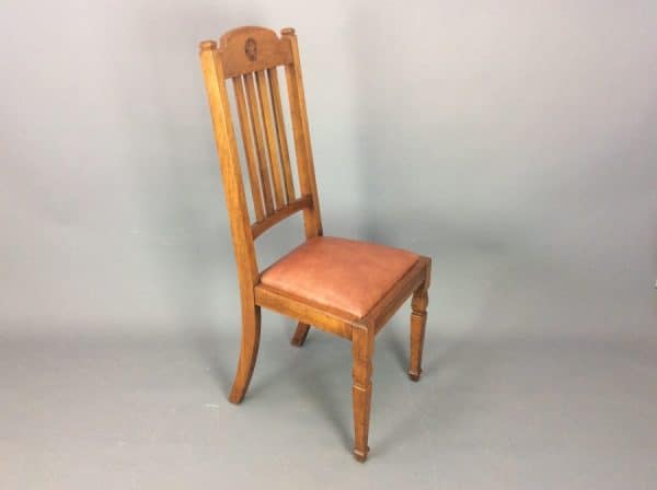 Set of Six Arts & Crafts Walnut Shapland & Petter Dining Chairs c1900 - Image 2