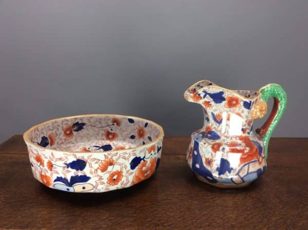 Large Victorian Masons Ironstone Jug & Bowl c1880 - Image 2