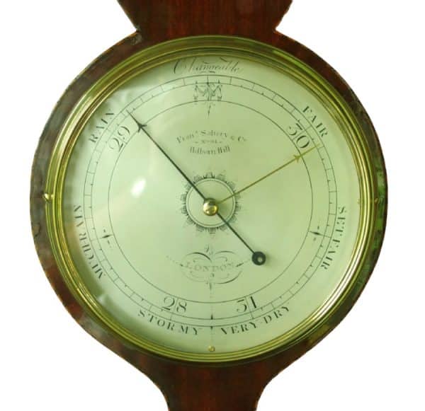 A Good Wheel Bajo Barometer -saltery,London banjo barometer Scientific Antiques 8