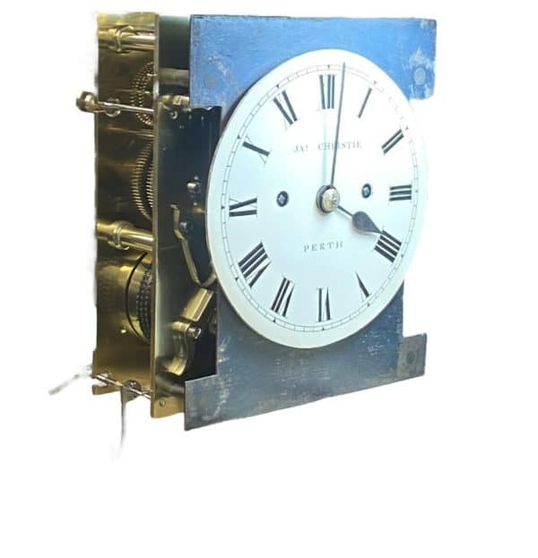 A Stunning Burr Walnut Scottish Bracket Clock With Bracket Circa 1830 bracket clock Antique Clocks 16