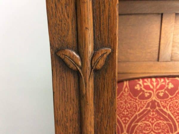 Rare George Montague Ellwood Oak Settle c1900 - Image 3