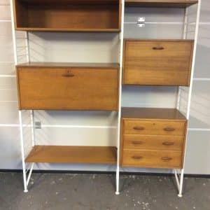 Ladderax 2 Bay Modular Lounge Unit by Staples 1970’s mid century Antique Bookcases