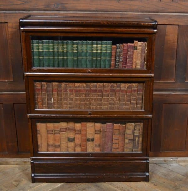 Edwardian Oak Globe Wernicke 3 Sectional Bookcase SAI2883 - Image 7