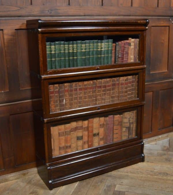 Edwardian Oak Globe Wernicke 3 Sectional Bookcase SAI2883 - Image 8