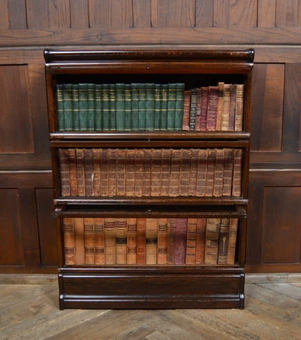 Edwardian Oak Globe Wernicke 3 Sectional Bookcase SAI2883 - Image 9