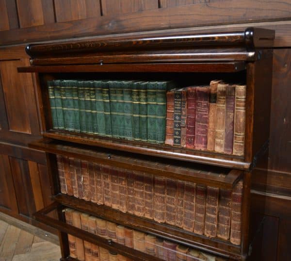 Edwardian Oak Globe Wernicke 3 Sectional Bookcase SAI2883 - Image 10
