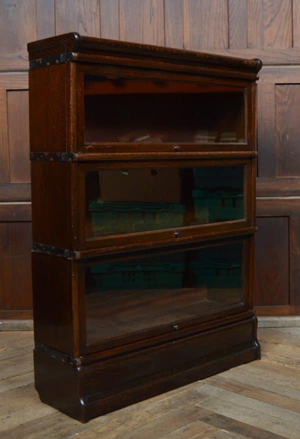 Edwardian Oak Globe Wernicke 3 Sectional Bookcase SAI2883 - Image 14
