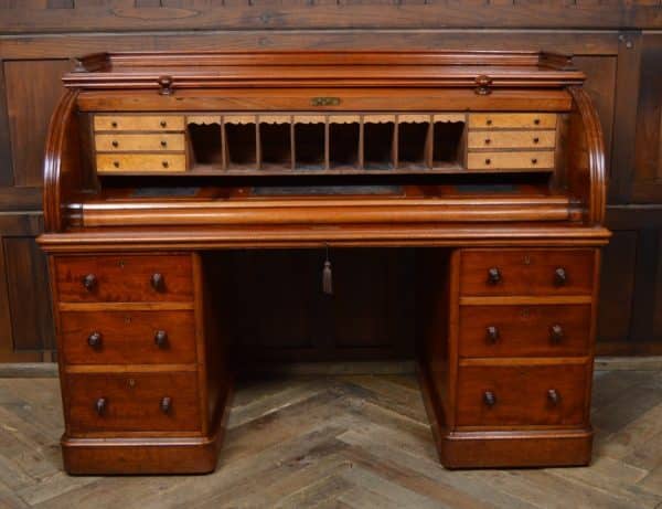 Victorian Mahogany Cylinder Desk SAI2904 - Image 8