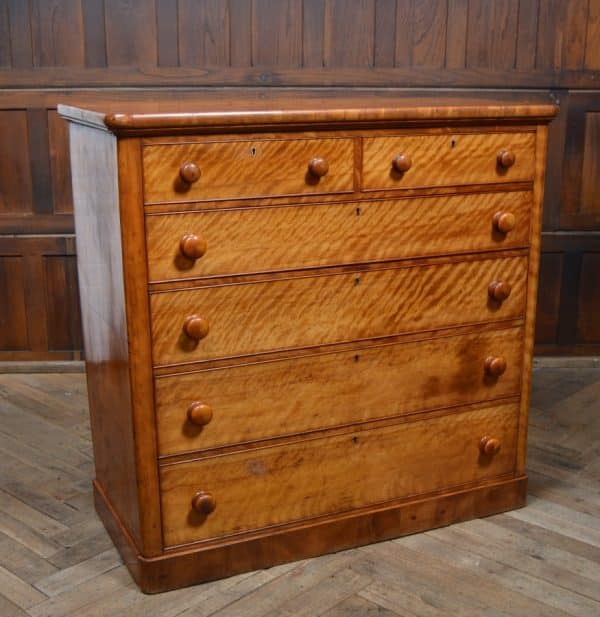 Victorian Satin Wood Chest Of Drawers SAI2893 Antique Draws 19